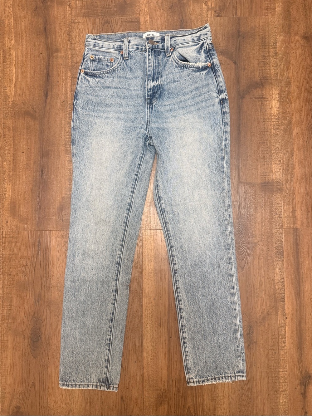 Pistola Keaton High Rise Slim Straight Denim Jeans Light Wash size 25